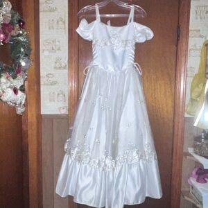 Satin and tulle first communion dress